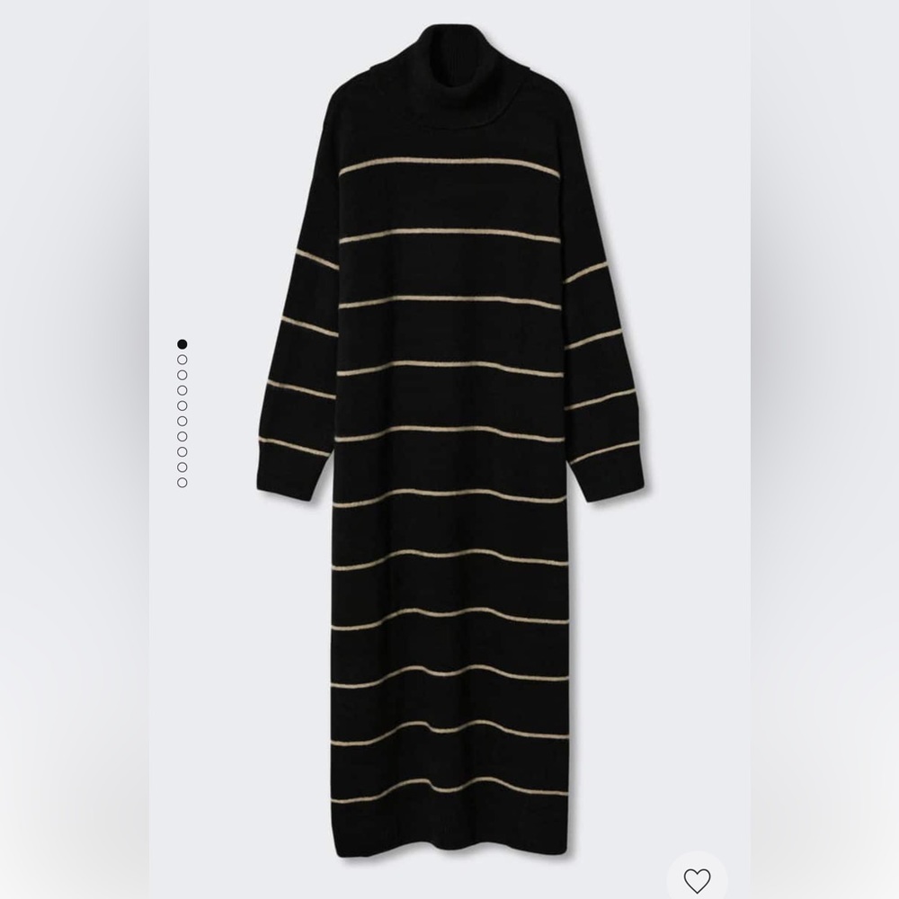 Black knitted turtle neck dress